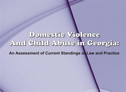 [ai] A presentation slide titled 'Domestic Violence And Child Abuse in Georgia: An Assessment of Current Standings of Law and Practice' on a purple background.